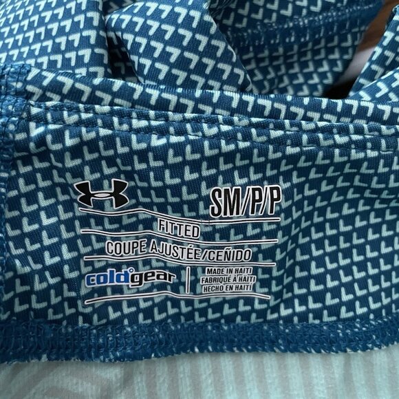 Under Armour Women S Blue Printed Athletic Coldgear Infrared EVO Fitted Leggings - Picture 10 of 14